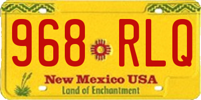 NM license plate 968RLQ