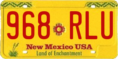 NM license plate 968RLU