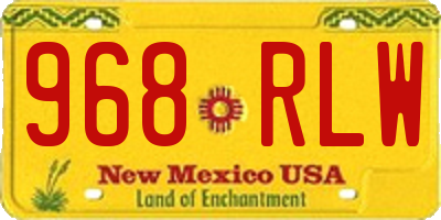 NM license plate 968RLW
