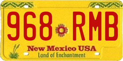 NM license plate 968RMB