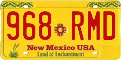 NM license plate 968RMD