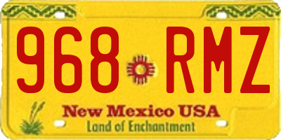 NM license plate 968RMZ