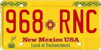 NM license plate 968RNC