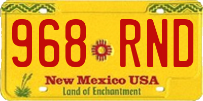 NM license plate 968RND