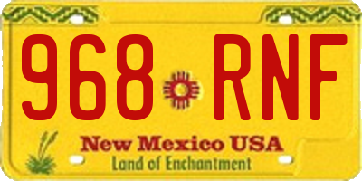 NM license plate 968RNF