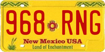 NM license plate 968RNG