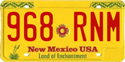 NM license plate 968RNM