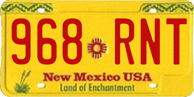 NM license plate 968RNT