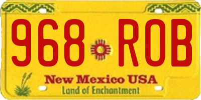 NM license plate 968ROB