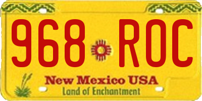 NM license plate 968ROC