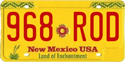 NM license plate 968ROD