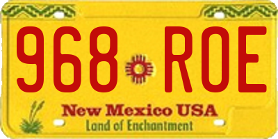 NM license plate 968ROE