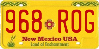 NM license plate 968ROG