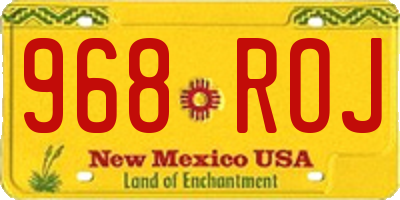 NM license plate 968ROJ