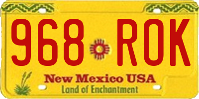 NM license plate 968ROK