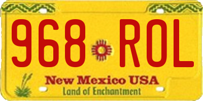 NM license plate 968ROL