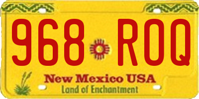 NM license plate 968ROQ