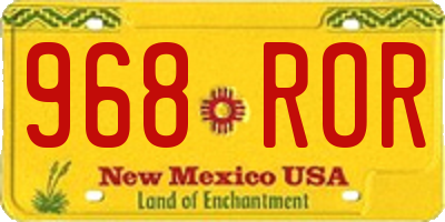 NM license plate 968ROR
