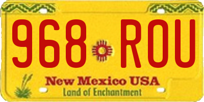 NM license plate 968ROU