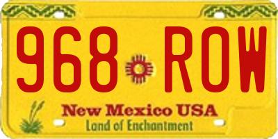 NM license plate 968ROW
