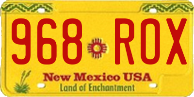 NM license plate 968ROX