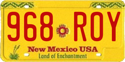 NM license plate 968ROY