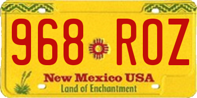 NM license plate 968ROZ