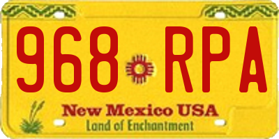 NM license plate 968RPA