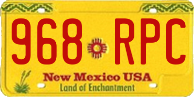 NM license plate 968RPC