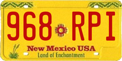 NM license plate 968RPI