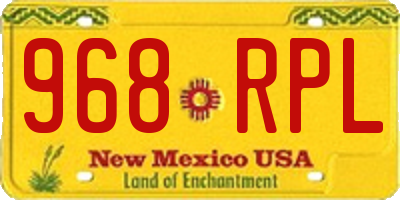 NM license plate 968RPL