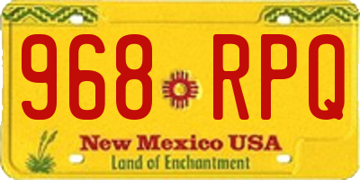 NM license plate 968RPQ