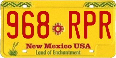 NM license plate 968RPR