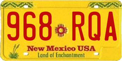 NM license plate 968RQA