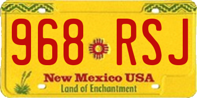 NM license plate 968RSJ