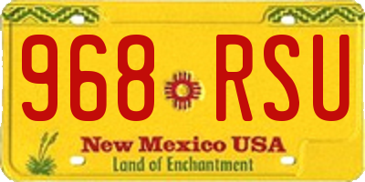 NM license plate 968RSU