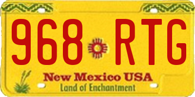 NM license plate 968RTG