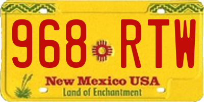 NM license plate 968RTW