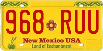 NM license plate 968RUU