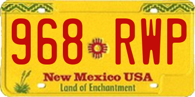 NM license plate 968RWP