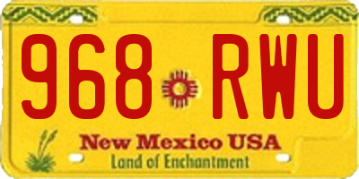 NM license plate 968RWU