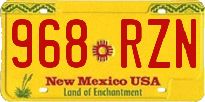 NM license plate 968RZN