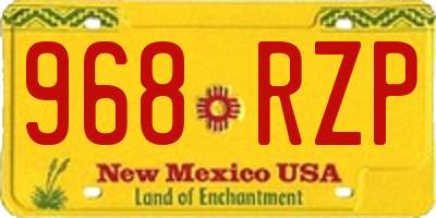 NM license plate 968RZP
