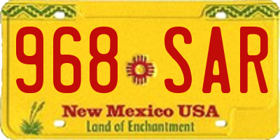 NM license plate 968SAR