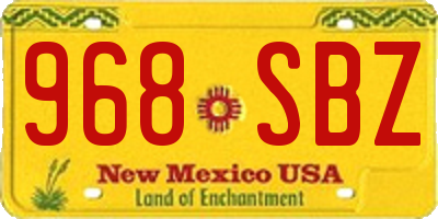 NM license plate 968SBZ