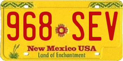 NM license plate 968SEV