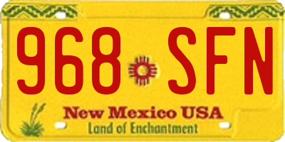 NM license plate 968SFN