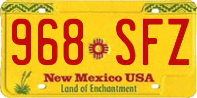 NM license plate 968SFZ
