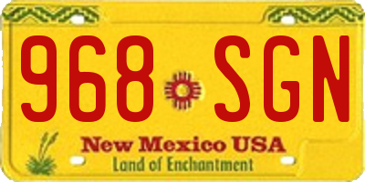 NM license plate 968SGN