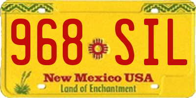 NM license plate 968SIL